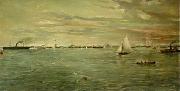 Verner Moore White The Harbor at Galveston, was painted for the Texas exhibit at the Germany oil painting artist